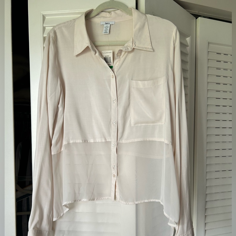 Bar 111 pale blush blouse, NWT sz lg